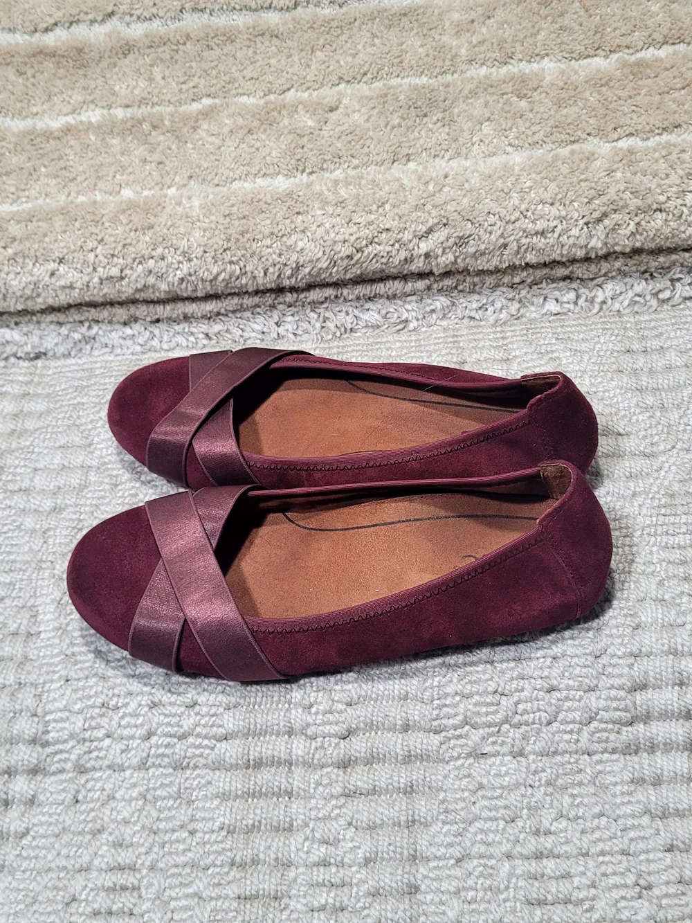 New Vionic Women's Spark Maria Ballet Flat Supportive Suede Shoes Size 9